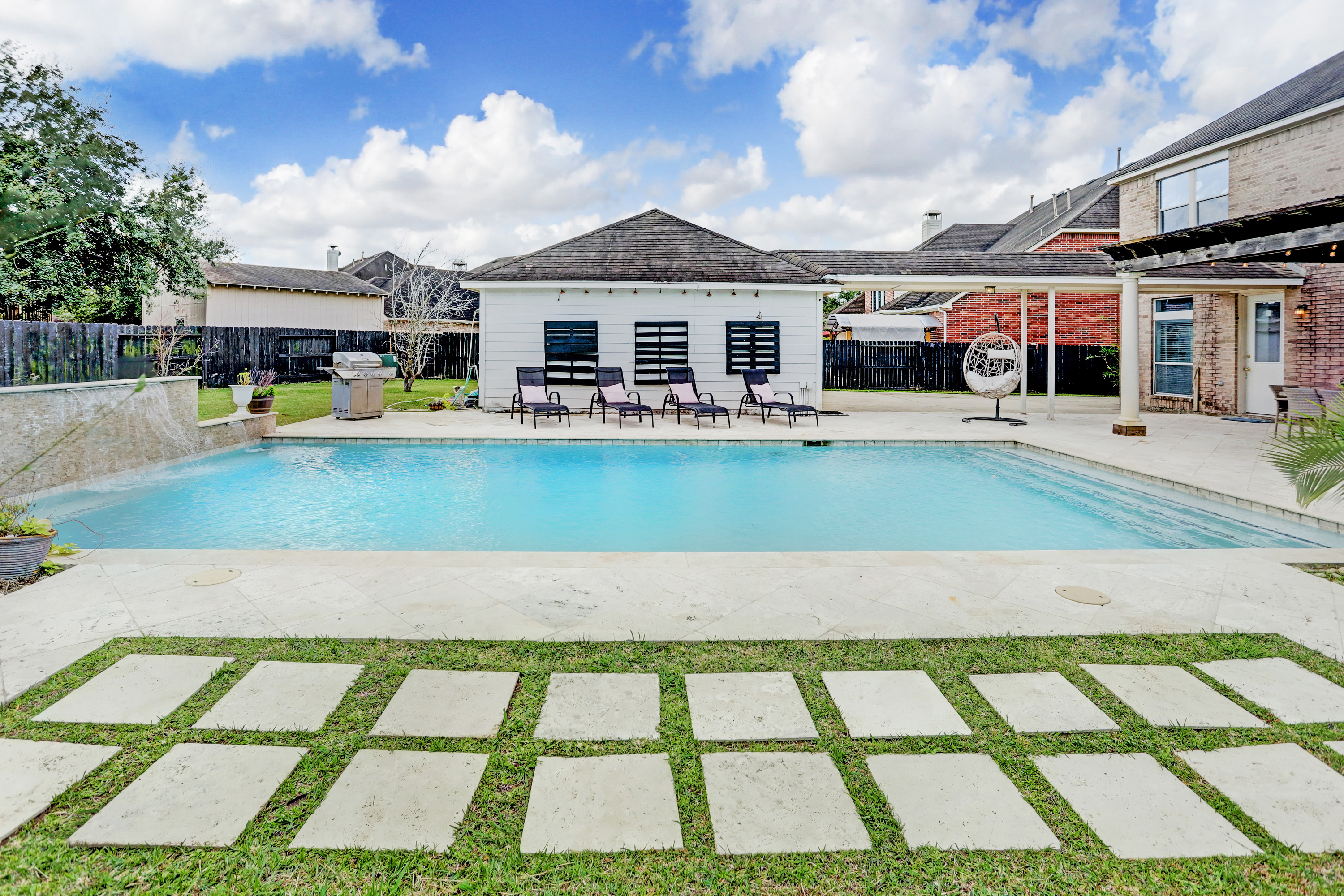 Backyard pool and patio
